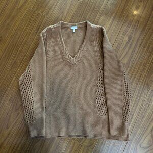 Garnet Hill 100% Cashmere Sweater - Brown - Small (Oversized)